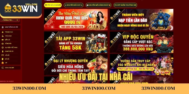 Nhiều ưu đãi tại nhà cái
